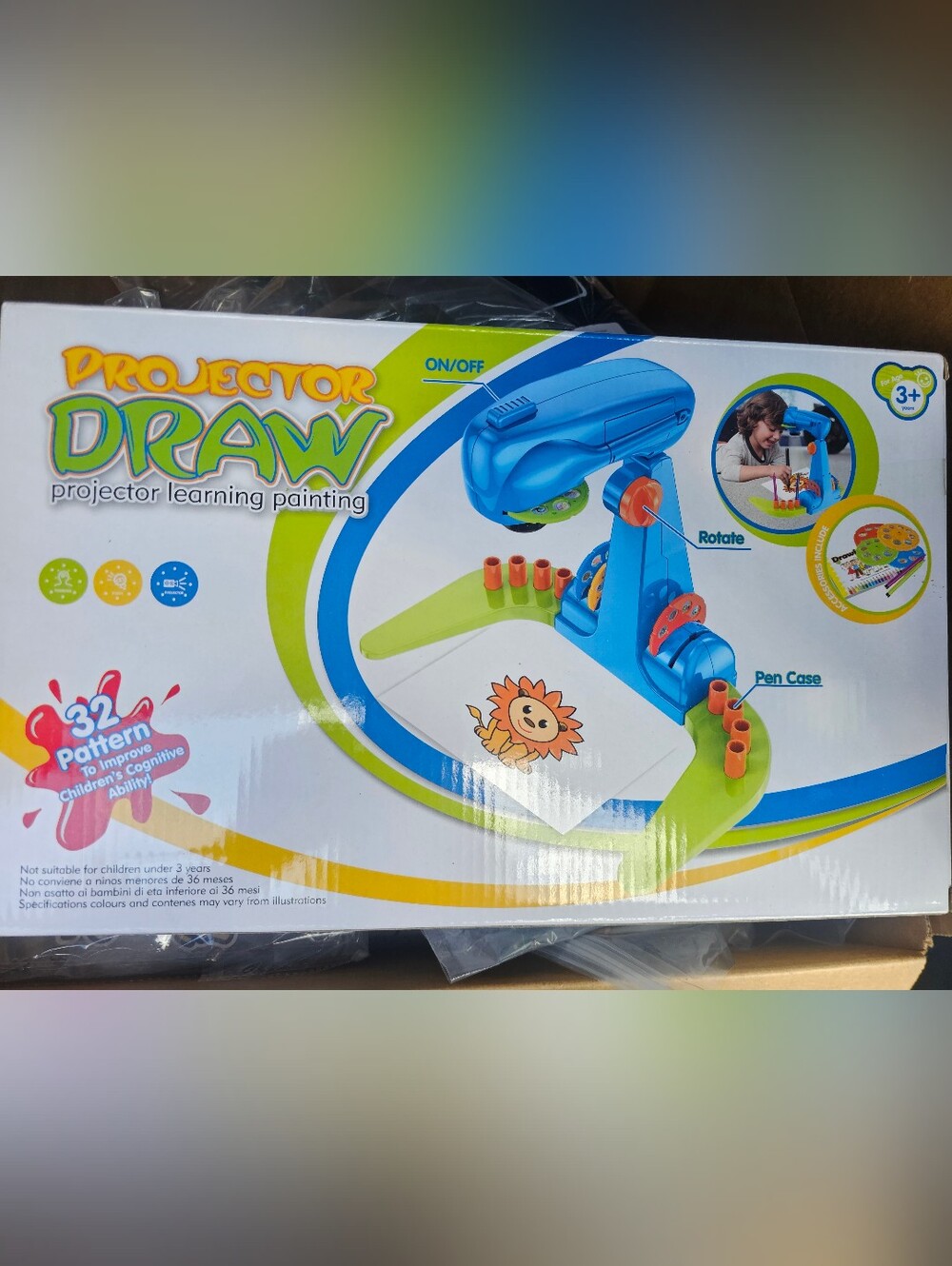 Amazon Projector Draw Learning Painting Toy - Blue & Green